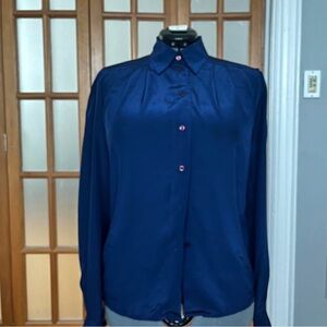 Elegant Navy Blue Women's Top